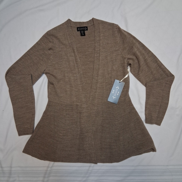 New Nanette Lepore Taupe Open Front Cardigan Women Size M - Picture 9 of 16
